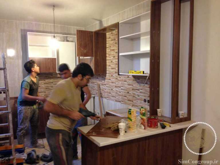 نصب کابینت ام دی اف آشپزخانه