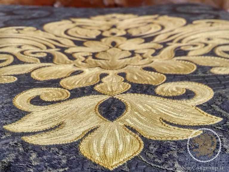 کاغذ دیواری برجسته طلایی و طوسی