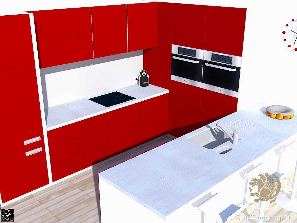 طراحی سه بعدی آشپزخانه کوچک