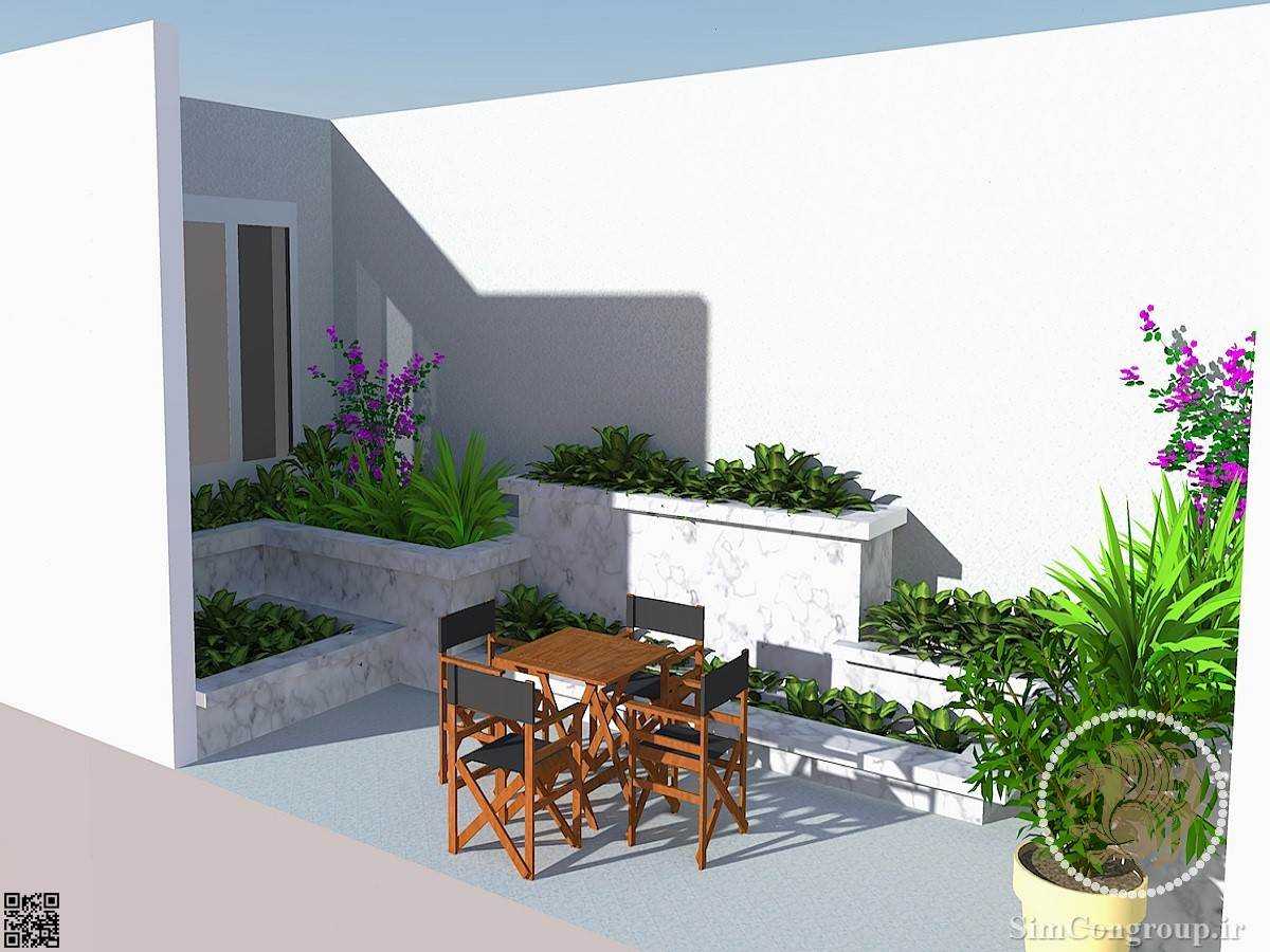 طراحی سه بعدی حیاط منزل