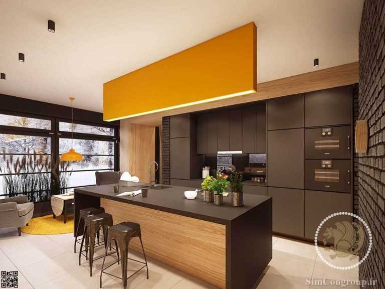 نمونه رنگ کابینت قهوه ای