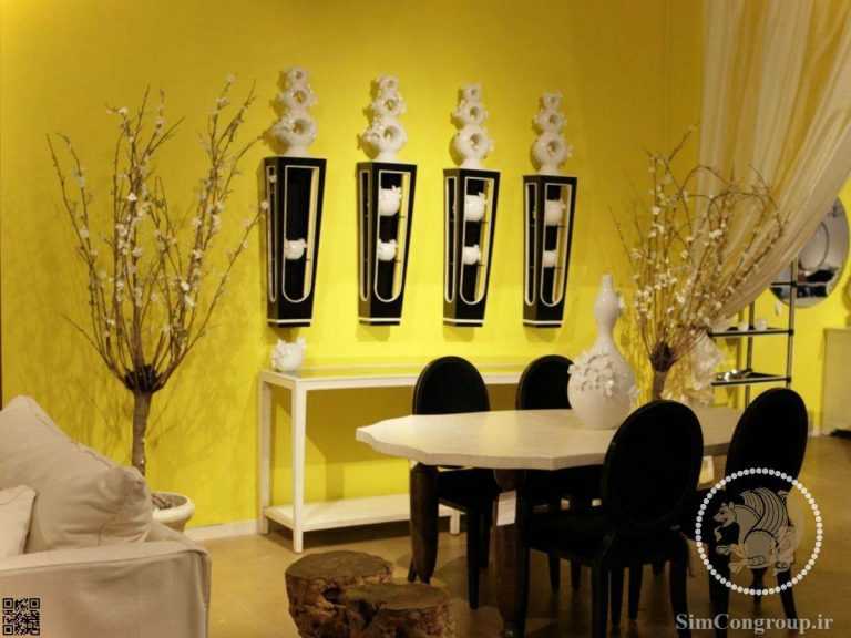 ترکیب زرد و سفید در رنگ دیوار