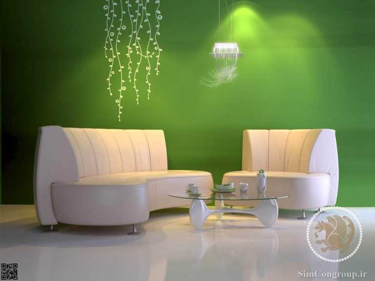 ترکیب سبز و سفید در رنگ خانه