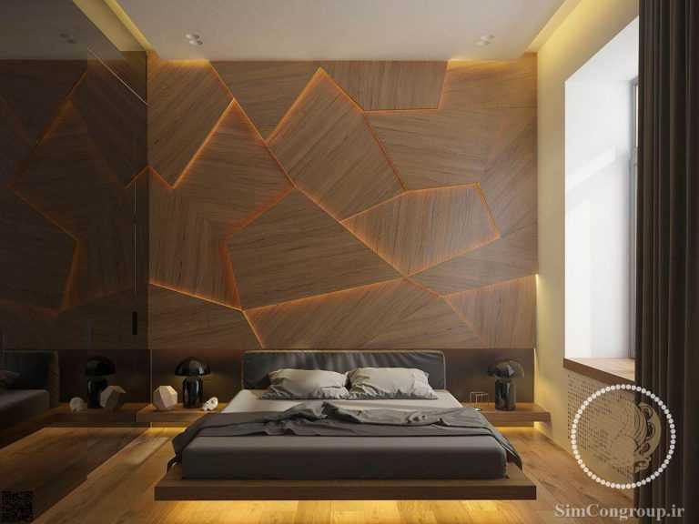 طرح چوب در رنگ اتاق خواب