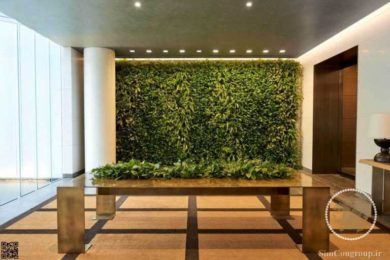 دیوار سبز در طراحی لابی ساختمان