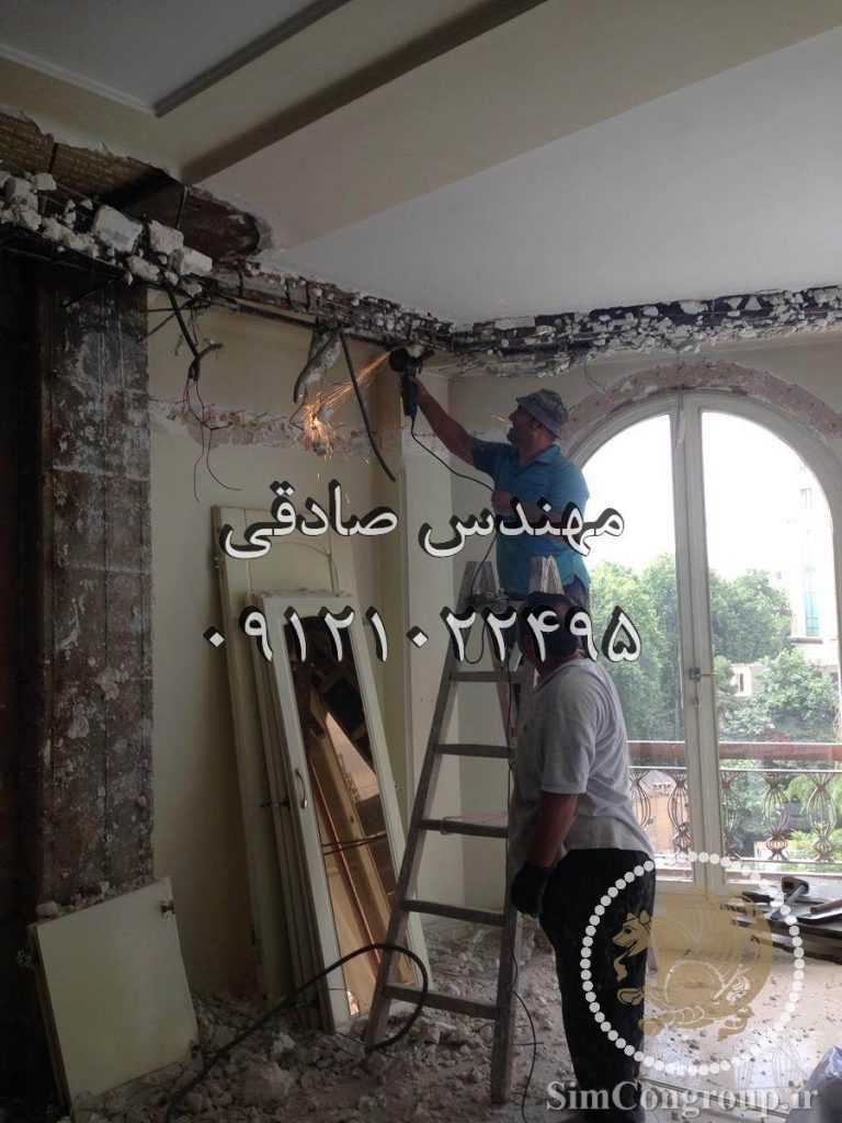 تخریب گچبری سقف